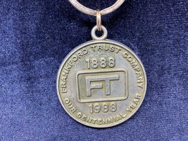Vintage Promo Keyring Frankford Trust Company Keychain 1888-1988 Porte-Clés100TH - £8.45 GBP