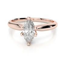 1.5Ct Marquise Solitaire Engagement Ring 14K Rose Gold Plated LC Moissanite Xmas - £51.49 GBP