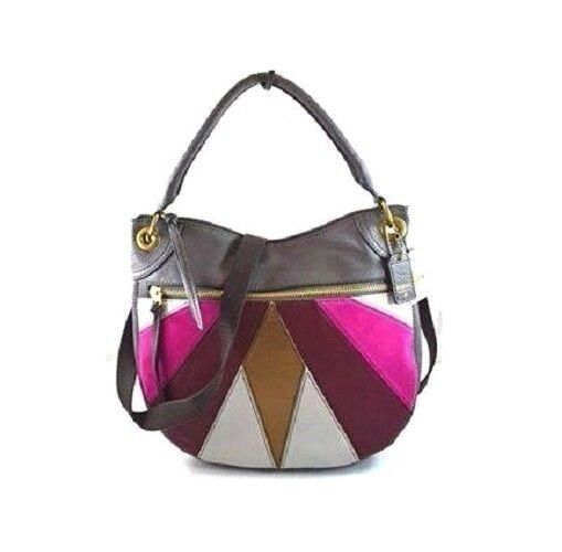 New Fossil Women Karli Leather Small Hobo Bags Pink Multi Color - £123.85 GBP