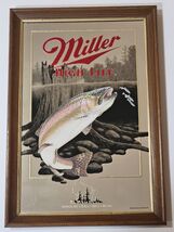 Miller High Life Rainbow Trout Mirror 1992 Wisconsin Wildlife Series Bar... - $98.01