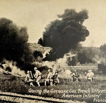 American Infantry Gas Attack On Germans In France WW1 1910s Postcard PCB... - £19.58 GBP