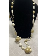 Cookie Lee NECKLACE white/gold/clear 34&quot; - $10.06