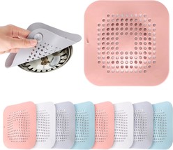 Whalin 8 Pc. Shower Hair Drain Catcher With Suction Cup Silicone Hair Ca... - £23.50 GBP