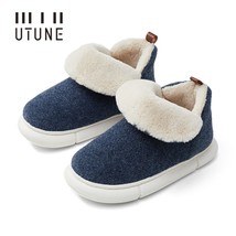 UTUNE Winter Boots For Men Warm Felt Shoes Ankle Snow Boots Women Thick Platform - £39.23 GBP