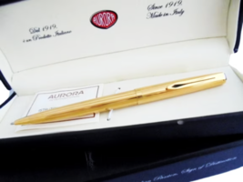 AURORA 98 MILLERIGHE PENNA SFERA ORO Ball pen gold 22K in it&#39;s gift box - $52.00