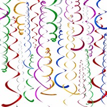 84 Pieces Christmas Hanging Swirls Whirls Party Decoration Streamers Decorations - £23.89 GBP