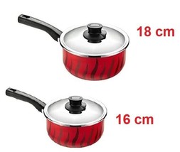 2 Tefal Tempo Flame Cooking Pan Set With Handle &amp;Lid Non Stick Coated In... - $194.04