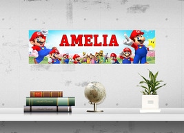 Super Mario - Personalized Name Poster, Customized Wall Art Banner, Frame Option - £14.38 GBP+