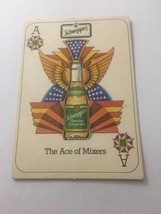 Vintage Schweppes Beer Drink Coaster Ace Playing Card 6” H X 4” W - £4.50 GBP