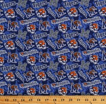 Cotton University of Memphis Tigers Blue Tone on Tone College Fabric BTY D664.53 - £10.41 GBP