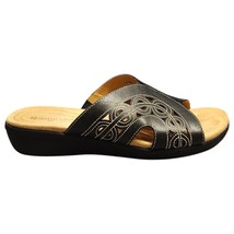 Naturalizer N5 Comfort Cutout Slide Sandals Women US 7.5 Black Tan Wedge... - $21.22