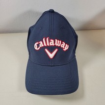 Callaway Hat Small to Medium Navy Blue White Red Fitted Cap Golf - £14.85 GBP