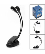 Light Lamp 4 LED 2 Dual Flexible Arms Clip Arm USB Reading Stand Book Be... - $13.31 CAD
