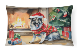 Norwegian Elkhound Cozy Christmas Throw Pillow - $32.66