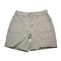 Faded Glory Shorts Womens 6 Beige Flat Front High Rise Button Zip Cargo - $19.78