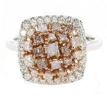 1.45ct Natural Fancy Pink Diamonds Engagement Ring 18K Solid Gold 5G Mix - $3,812.18