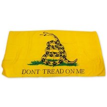 Yellow Gadsden Flag Beach Towel Don&#39;t Tread On Me - $22.88