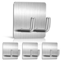 4Pcs Shower Hooks For Inside Shower Razor Holder, Stainless Steel Shower Hanger  - £13.53 GBP