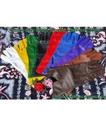 Leather Gauntlet Gloves Very Dark Green Long Arm Cuff (2X-Large) - $29.70