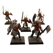 Beastmen Gor Herd 5 Painted Miniatures Goatfolk Geitlan Warhammer - $74.99