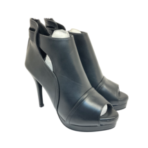 Unbranded Women&#39;s Back-Zip Casual Heels Black-Leather Size 9M - $37.99