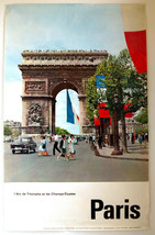 Paris – Arc de Triomphe and Champs-Élysées – Original Poster – Rare- 1960 - $238.94