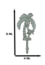 Cast Iron Verdigris Tropical Paradise Beach Coconut Palm Trees Coat Wall... - $18.99