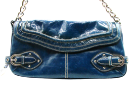 Franco Sarto Womens Blue Faux Leather Purse Magnetic Lock Shoulder Bag V... - £13.81 GBP