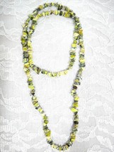 Chunky Green Yellow Turquoise Gemstone Freeform Chips Beads Strand 33&quot; String - £9.43 GBP
