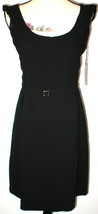 New Womens 8 NWT Belt Sleeveless Dress Black L&#39;AGENCE Silk Blend Crepe Lined  - £465.21 GBP