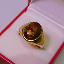 AAAA Imperial Fire Agate from Mexico 14x10mm 4.30 Cts in Heavy 14K Yellow gold - £1,121.64 GBP