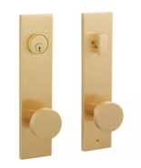 New Satin Brass Contemporary Moceri Solid Brass Entrance Door Set with R... - $3,913.59 MXN