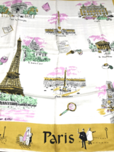 VTG 1930s Paris France Soie Silk Souvenir Scarf Handkerchief 26x26 - $23.19