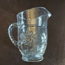 1 Star of David Anchor Hocking Prescut Crystal Juice Creamer Pint Pitcher 16 oz - £4.45 GBP