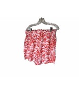 NWT H&amp;M Womens Size 12 Orange White Floral Print Shorts Elastic Waist Ca... - $13.98