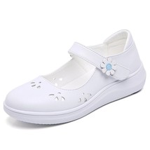 Ladies slip on lolita Shoes Leather Mary Janes Nurse Shoes Woman White Flats kaw - £27.39 GBP