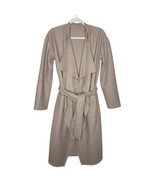 AllSaints Paxx Italian Wool Wrap Waterfall Trench Coat Dune Small Winter... - $198.00