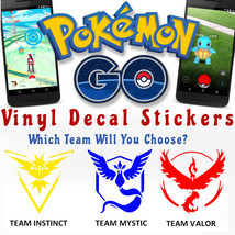 Pokémon Go Vinyl Decal Sticker Game Teams Instinct Yellow Valor Red Mystic Blue - £1.97 GBP