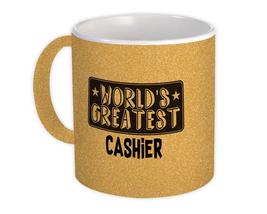 World Greatest CASHIER : Gift Mug Work Christmas Birthday Office Occupation - £12.41 GBP