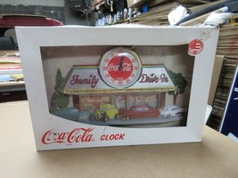 Vintage Coca Cola Family Drive In Hanging Wall Clock Sign Advertisement C23 - £138.40 GBP