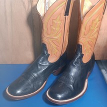 cowboy boots Mens Rod Patrick, Roper, Bk L, caramel emb U sz:11.5 C  ite... - $271.15