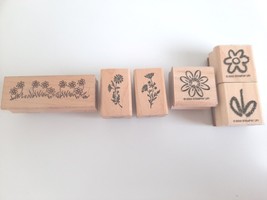 Repeat Impressions/Silver Fox Design/Stampin&#39;Up Block Mount Rubber Stamp Flowers - £7.81 GBP