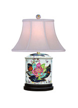 Tobacco Leaf Oval Jar Pocelain Table Lamp 18&quot; - £192.38 GBP