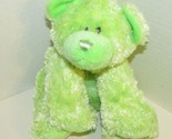 WIshpets green plush teddy bear Karl soft furry seated floppy beanbag st... - $14.84