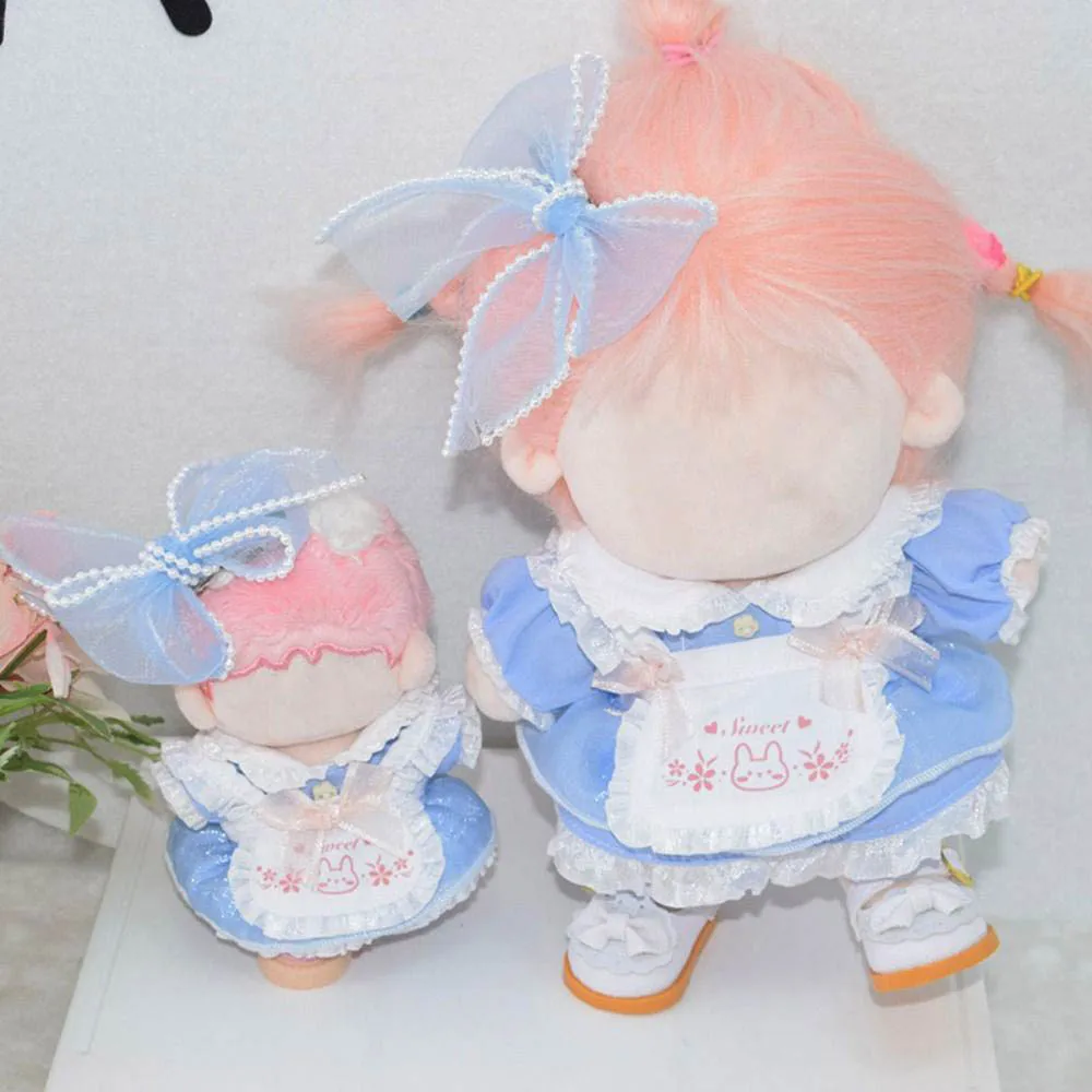 10cm 20cm Doll Clothes Cartoon Rabbit Miniature Dress Suit Blue Mini Bowknot  - £7.20 GBP+