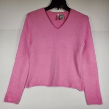 Twiggy Women&#39;s Sweater Size Medium Pink V-Neck Pullover - £10.99 GBP
