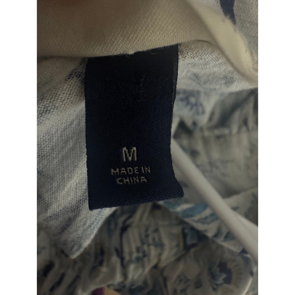 Universal Thread Blue Floral Ruffle Dress | Cotton Linen Blend | Size M Item image 4