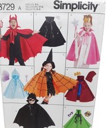 Simplicity 8729 Kids Halloween Costume Pattern S-M-L NEW UNCUT Cloak Cap... - $255.32 MXN