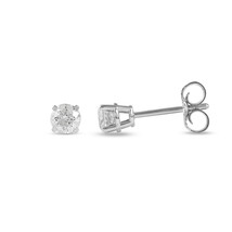 0.40Ct Round Cut Natural Diamond Stud Earrings in 14K White Gold - £158.96 GBP