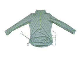 IBKUL Icefil Green Blue Abstract Long Slv 1/4 Zip Golf Shirt Sz M 50+ EXC - $36.10